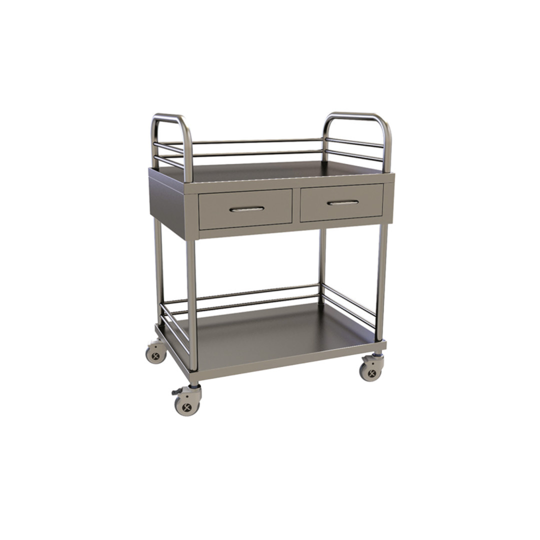 Chariot de soins inox 2 plateaux REF MLSCI006