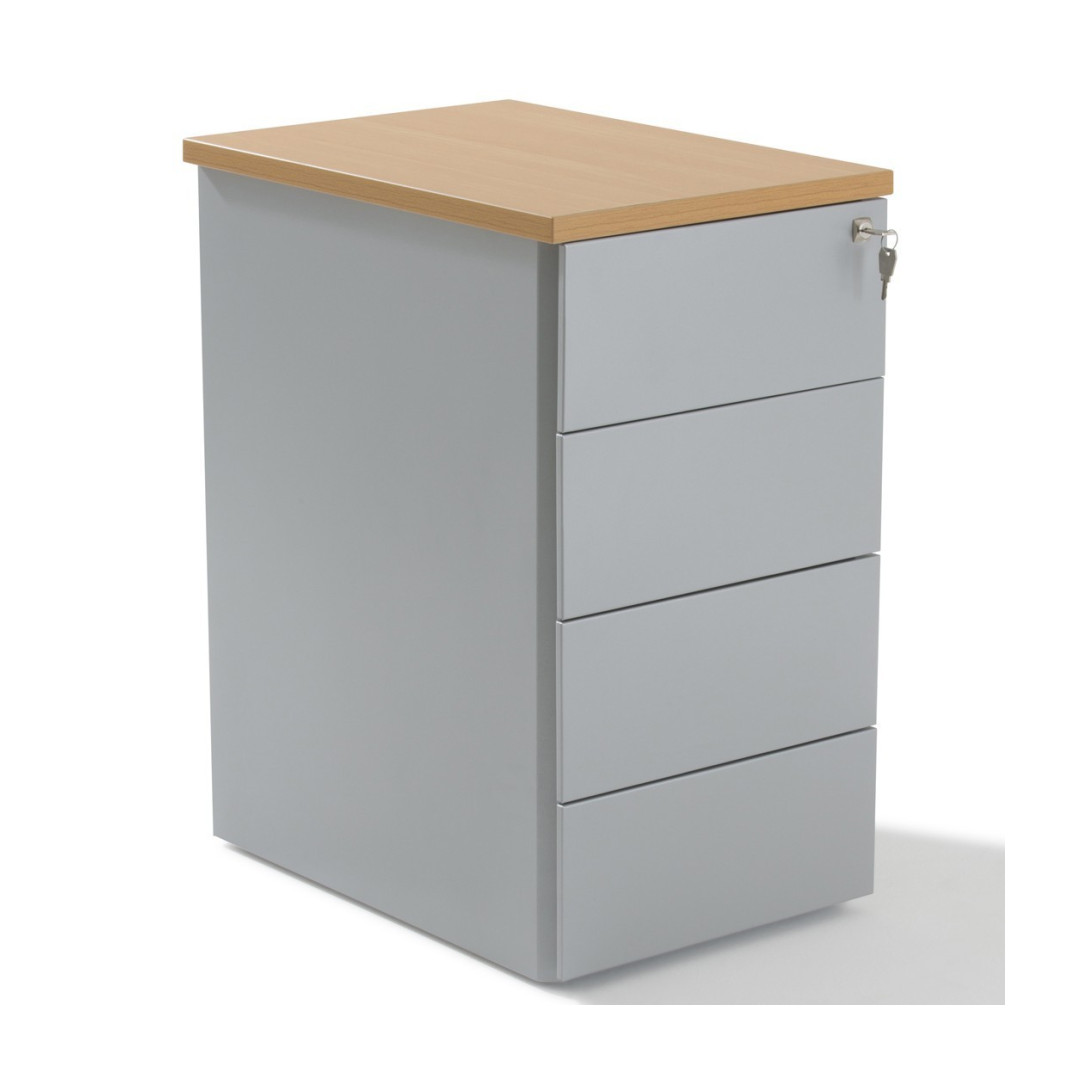 Caisson hauteur bureau métal 4 tiroirs
