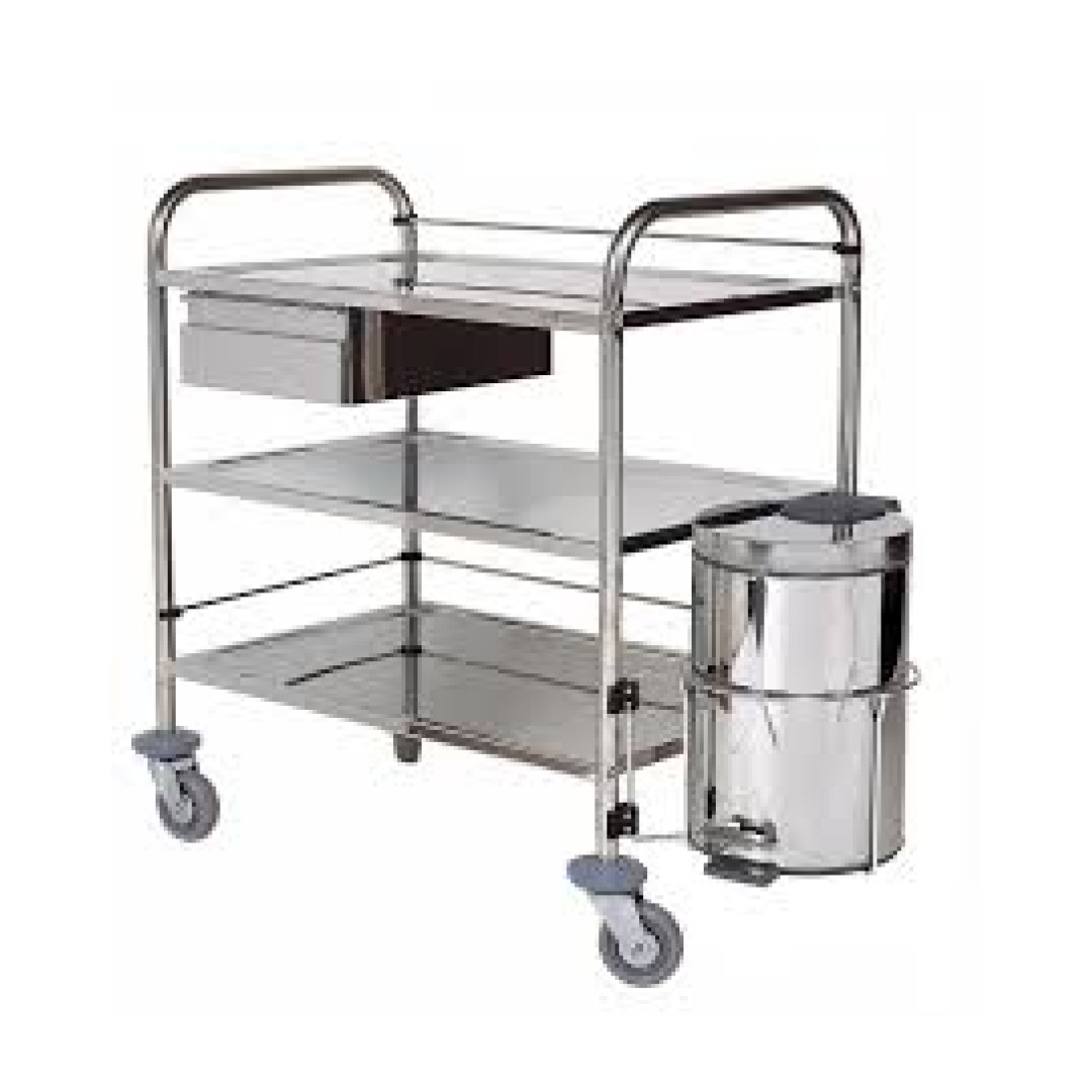 Chariot médical avec poubelle