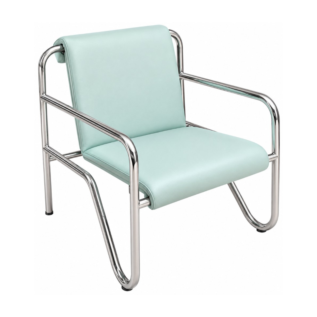 Fauteuil d’accueil à structure chromée